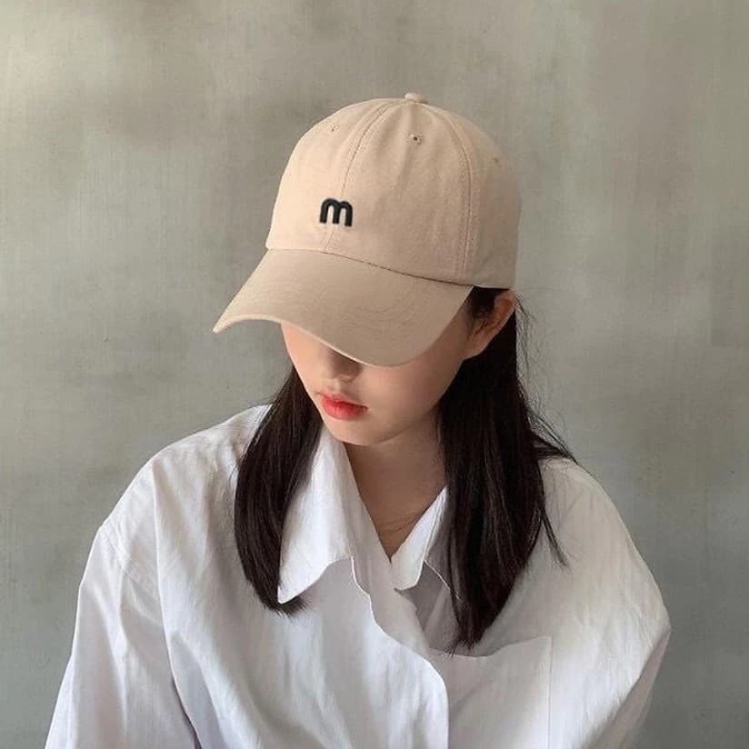 Nón nam nữ, mũ lưỡi trai Chữ M vải Nhung đẹp Form chuẩn (Ảnh thật)