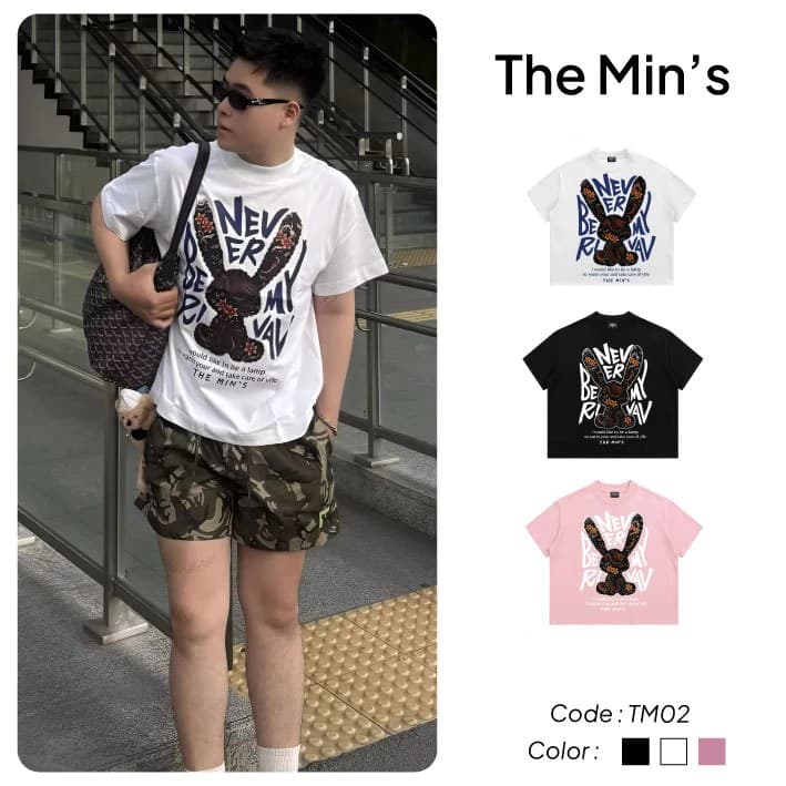 Áo Thun Local Brand THE MINS NEVER TM02 Áo Thun Unisex Form Boxy Vải Cotton 260gsm
