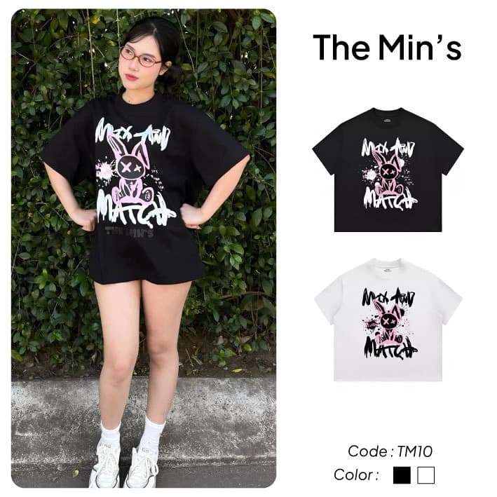 Áo Thun Local Brand THE MINS MIX AND MATCH TM10 Áo Thun Unisex Form Boxy Vải Cotton 100%