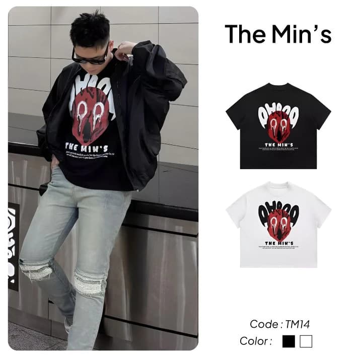 Áo Thun Local Brand THE MINS OHEAQ TM14 Áo Thun Unisex Form Boxy Vải Cotton 100%.