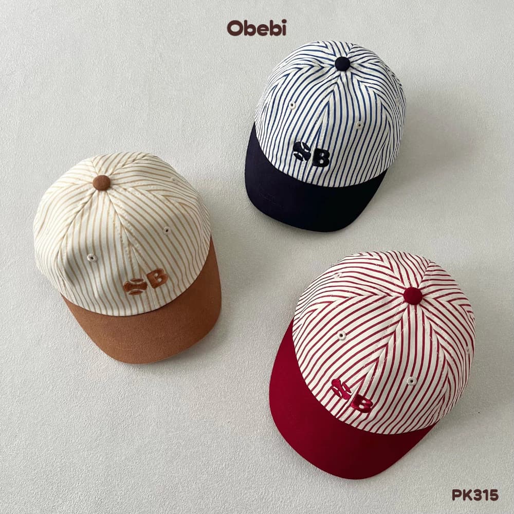 Mũ Lưỡi Trai Thu Đông Phối Màu Thêu Chữ Obebi Cho Bé PK315