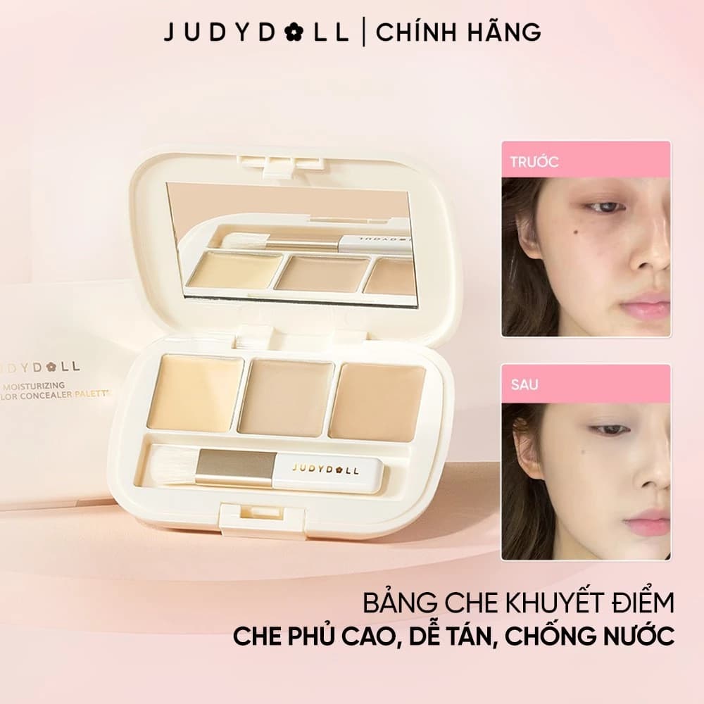 [VHL x JUDYDOLL] Bảng kem che khuyết điểm 3 ô Moisturizing 3-Color Concealer Palette 2.7g