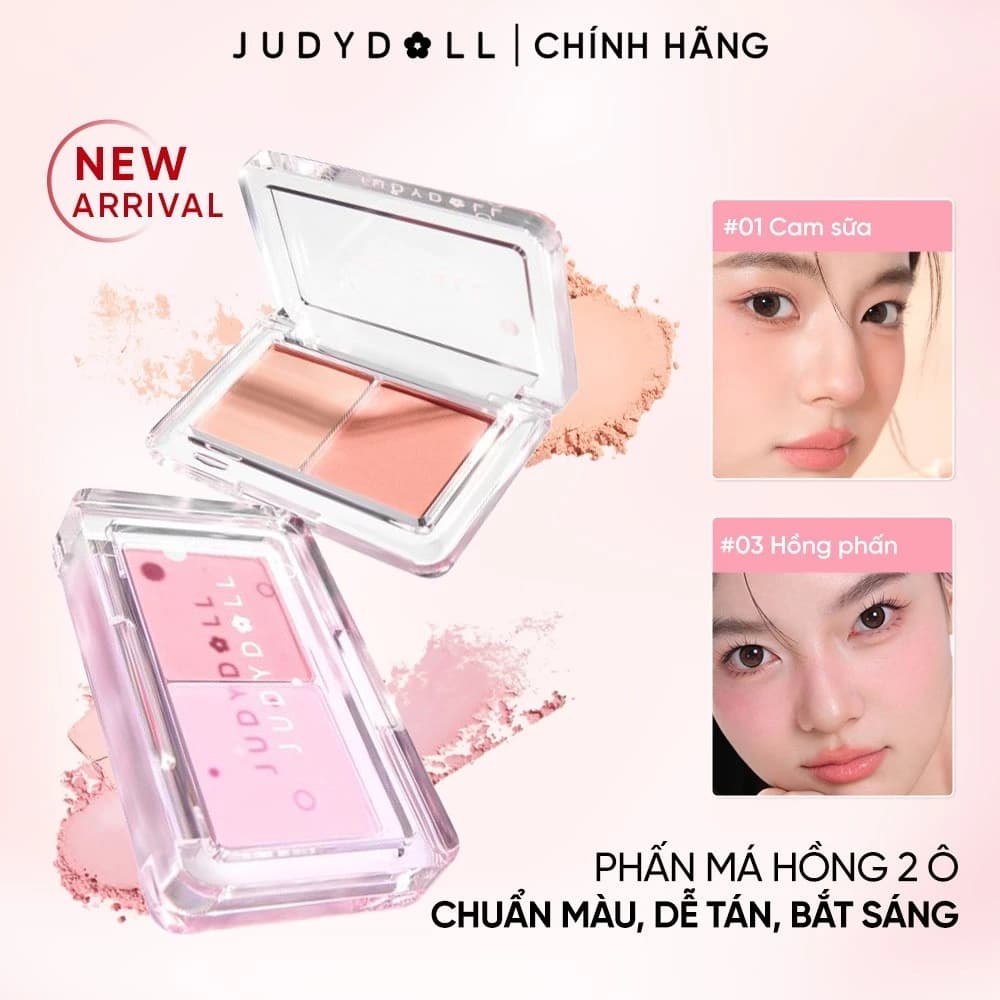 [VHL x JUDYDOLL] Phấn Má Hồng 2 Ô JUDYDOLL Dual Color Blush 3,9g