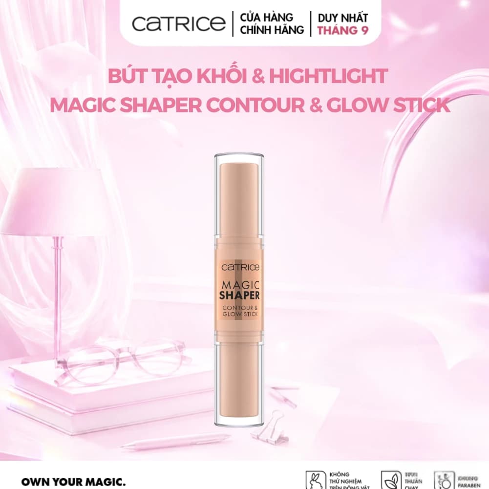 Bút tạo khối và highlight Catrice Magic Shaper Contour & Glow Stick mịn nhẹ 9g