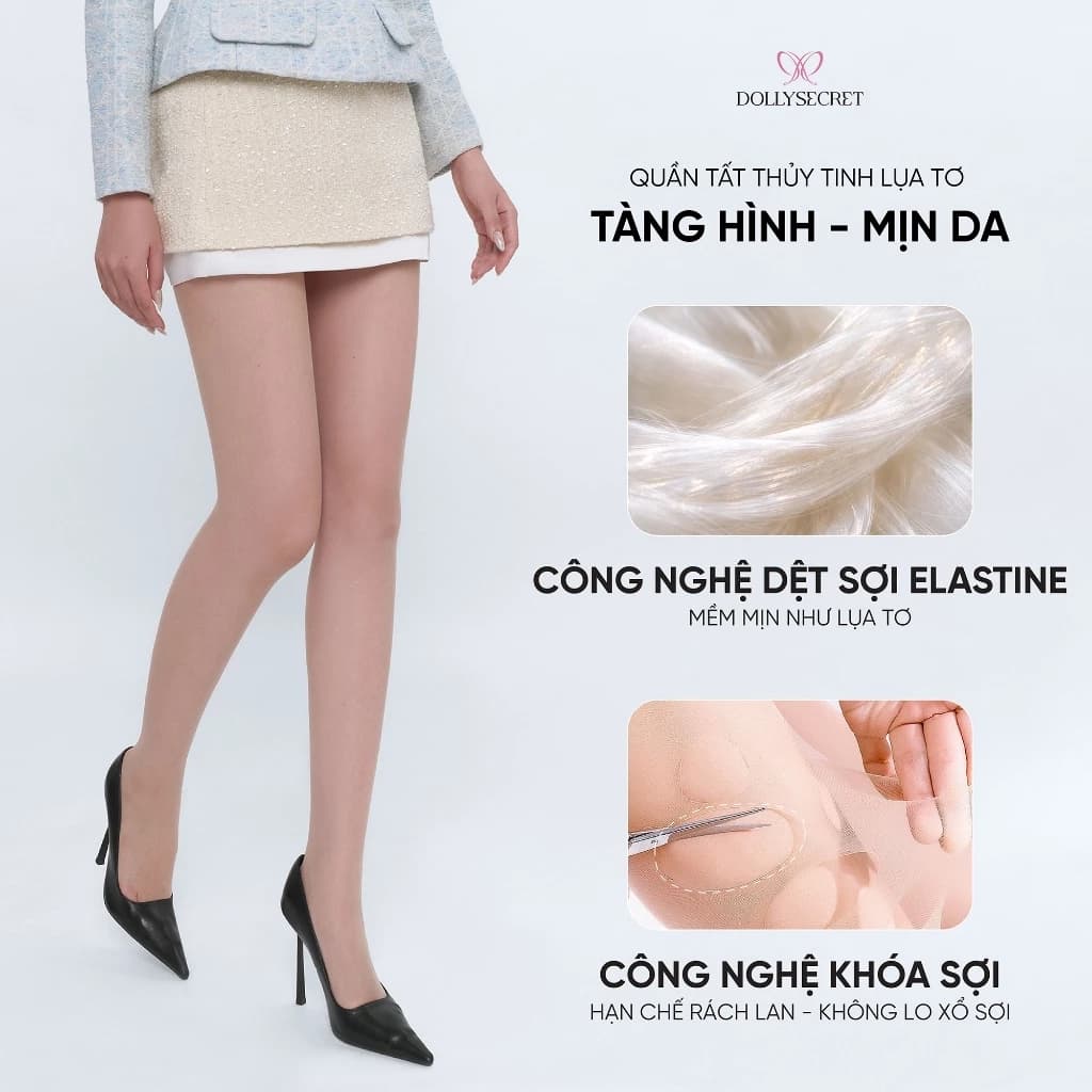 Quần Tất Siêu Trong Quần Tất Thủy Tinh 0D Lụa Tơ Tàng Hình Mịn Da T62