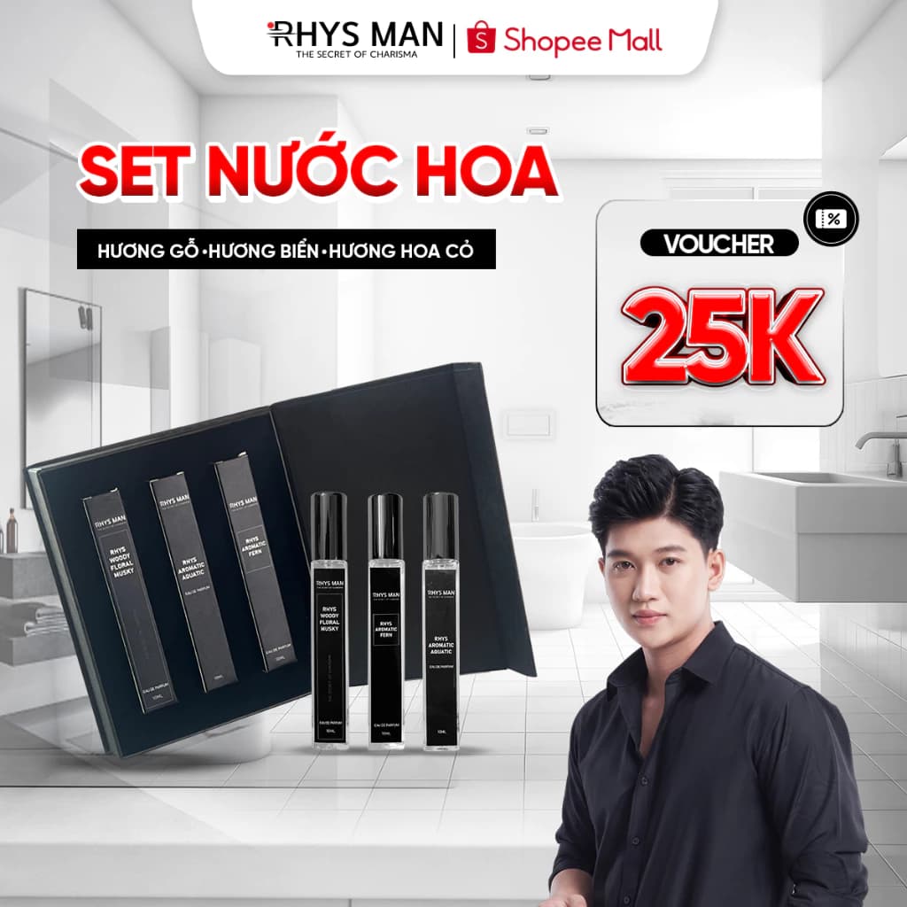 Nước hoa nam RHYS MAN lịch lãm, đẳng cấp, lưu hương tới 12h 10ml/chai