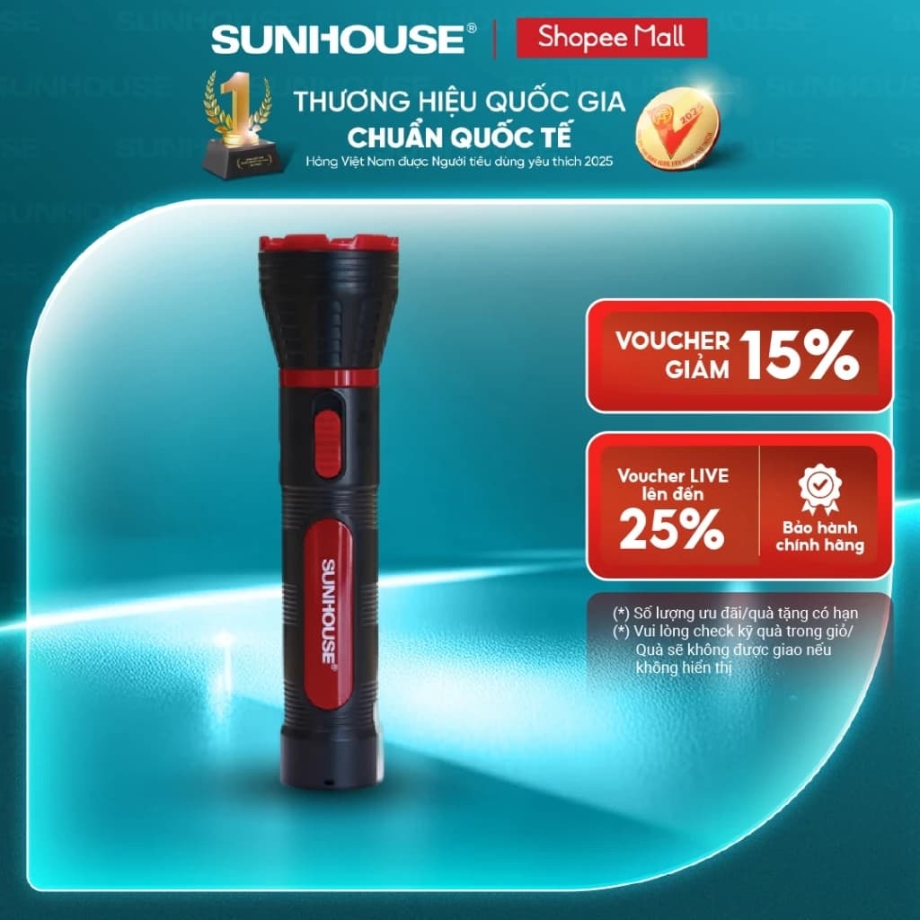 Đèn pin cầm tay siêu sáng SUNHOUSE cỡ lớn SHE-4111