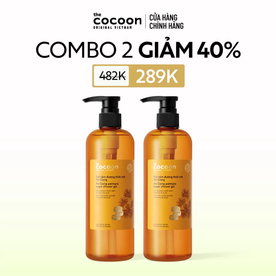 [MUA 2 GIẢM 41%] COMBO 02 Gel tắm đường thốt nốt An Giang Cocoon 500ml