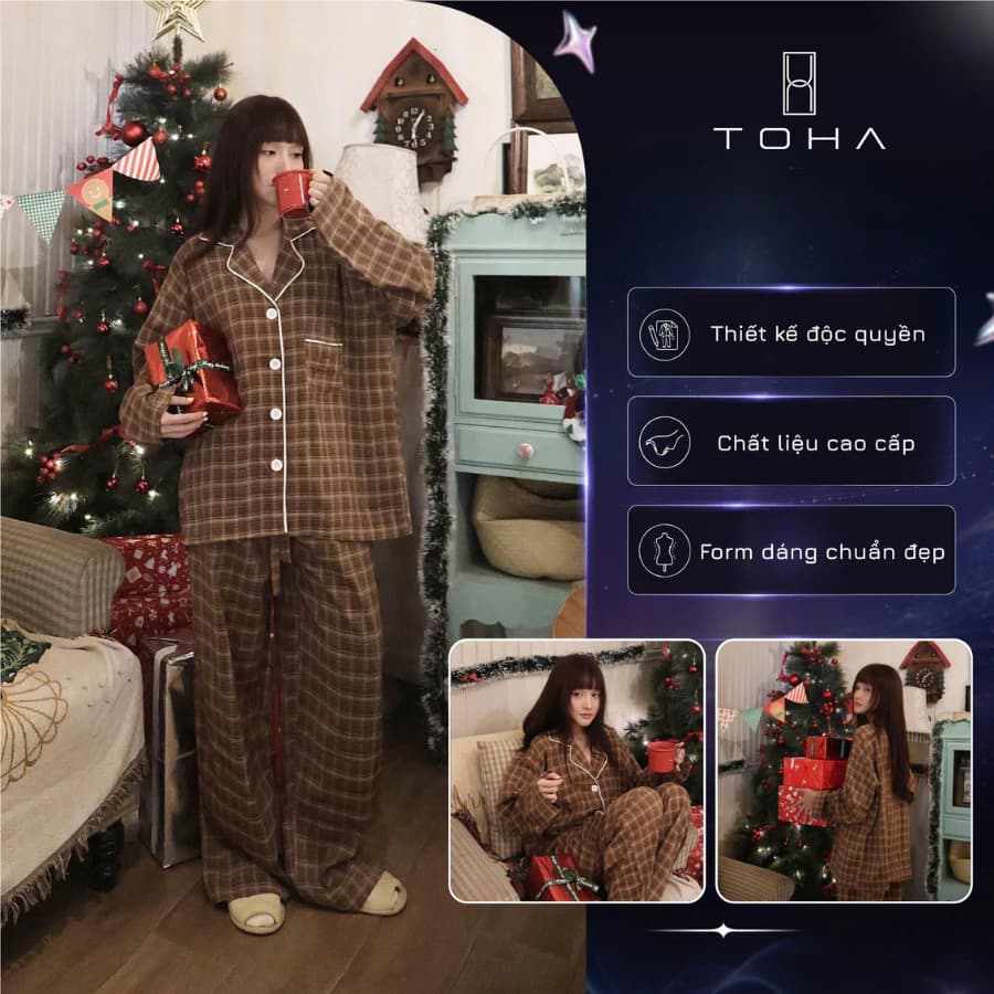 [BST GIÁNG SINH] TOHA Homewear Bộ Đồ Ngủ Cao Cấp Dài Tay Mặc Nhà Thoáng Mát Sweet December
