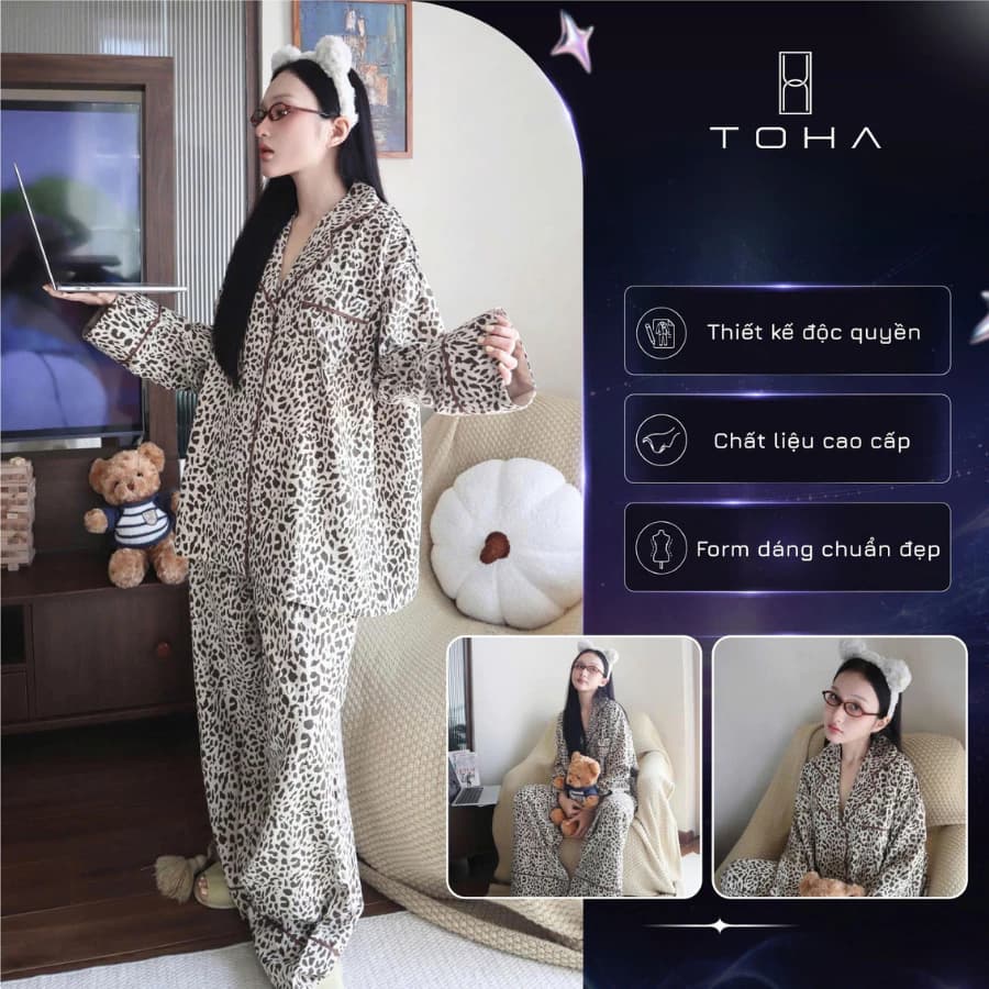 [NEW COLLECTION] TOHA Homewear Bộ Đồ Ngủ Unisex Cao Cấp Mặc Nhà Thoáng Mát - STAY WILD, STAY SOFT