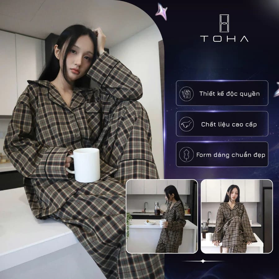 [BEST SELLER] TOHA Homewear Bộ Đồ Ngủ Set Pijama Dài Chất Êm Ái Mềm Mát Morning Silence