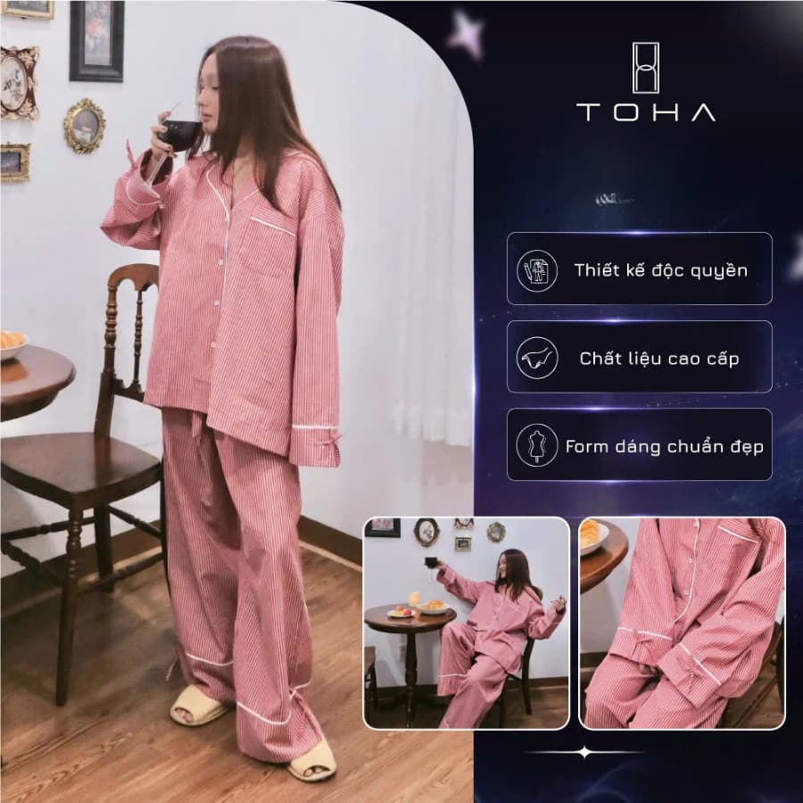 TOHA Homewear Đồ Bộ Pijama Cao cấp Form Rộng Mặc Nhà Thoáng Mát DREAM EASE SET