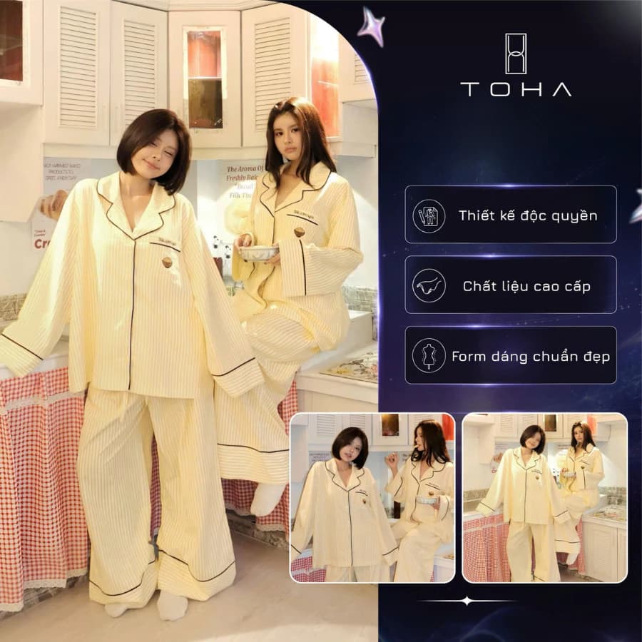 [TET's COLLECTION] TOHA Homewear Bộ Đồ Ngủ Nam Nữ Mềm Mịn Thoải Mái - Bữa Cơm Ngon