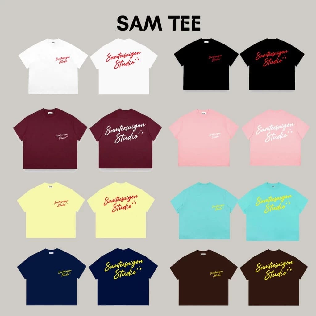 SAMTEE Áo Thun Boxy Cotton 250gsm Cổ Tròn Form Rộng "Samtee Saigon" Menswear  unisex