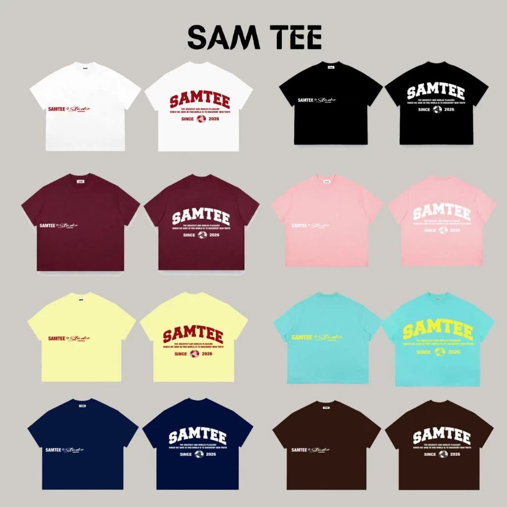 Áo Thun SAMTEE Earth, Áo Thun Boxy Form Rộng Unisex 250Gsm 100% Cotton