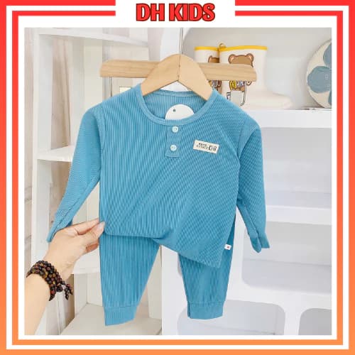 [D05] Đồ bộ tay dài tay cổ trụ chất thun tăm cho bé trai và bé gái - DH KIDS