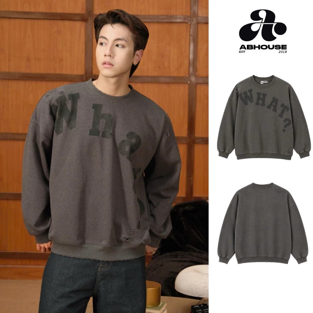 AB HOUSE - Áo Sweater form rộng WHAT?WHAT thời trang nam nữ