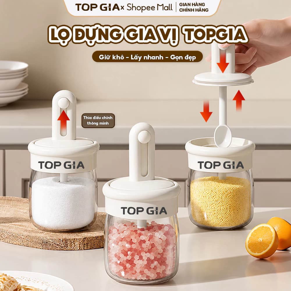 [HÀNG CAO CẤP] Lọ Đựng Gia Vị cao cấp TOPGIA Thiết Kế Thìa Chạm Đáy – Chất Liệu Cao Cấp Dung Tích 275ml