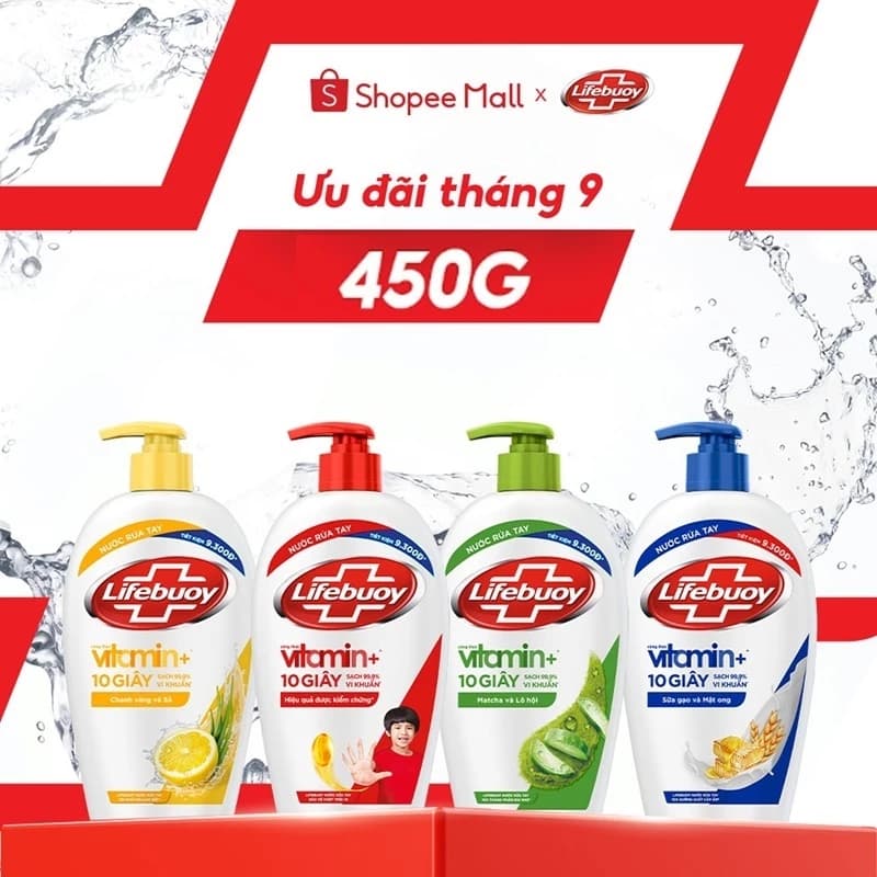 Nước Rửa Tay Lifebuoy Bảo Vệ Khỏi 99.9% Vi Khuẩn Gây Bệnh Hỗ Trợ Cùng Đề Kháng Da Tự Nhiên 450G