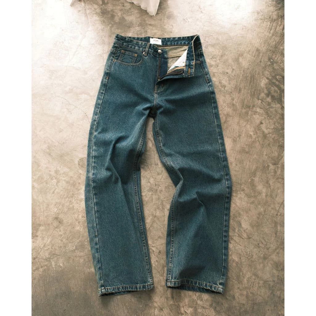 QUẦN JEANS WASH ỐNG CONG COCOON CHẤT LIỆU DENIM DÀY DẶN - 𝐃𝐖 𝐂𝐎𝐂𝐎𝐎𝐍 𝐉𝐄𝐀𝐍𝐒