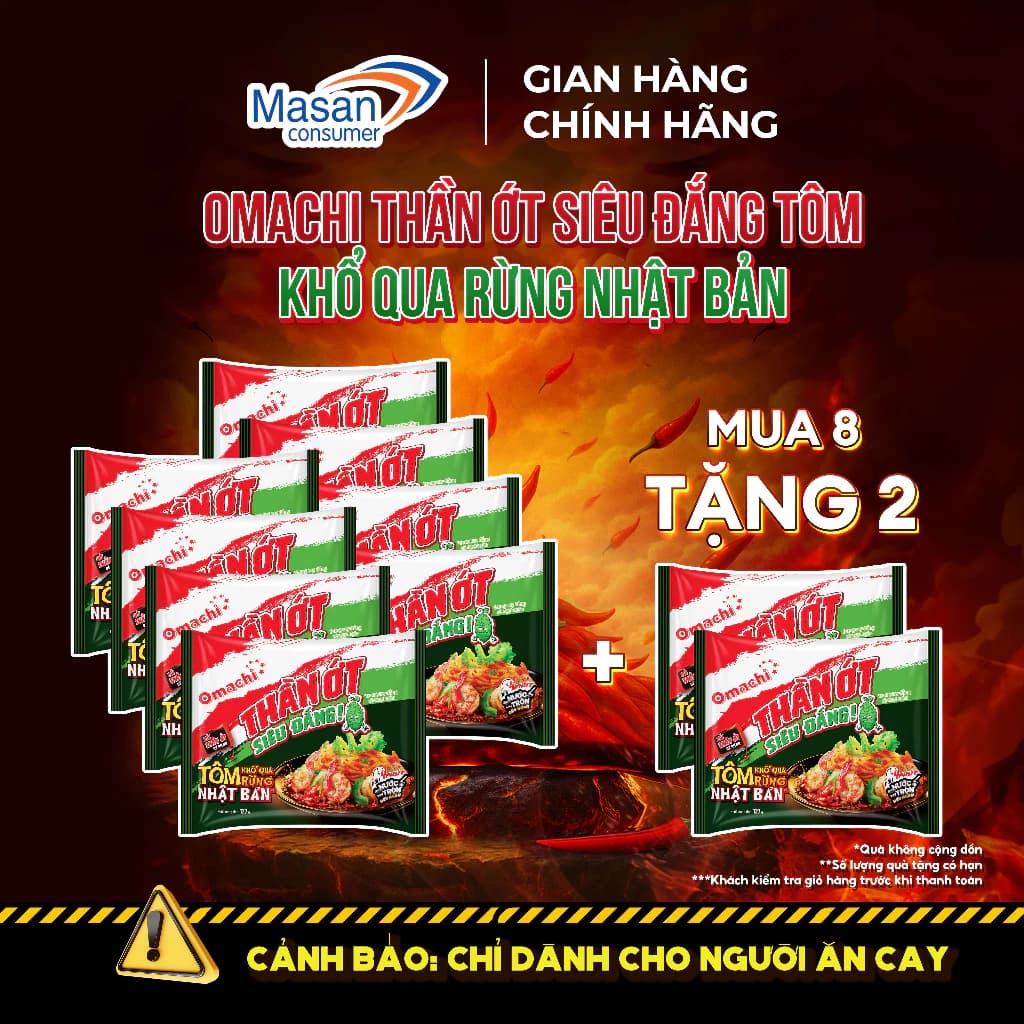 [Chọn loại] Mì cay Omachi Thần Ớt Siêu Đắng Tôm khổ qua rừng Nhật Bản
