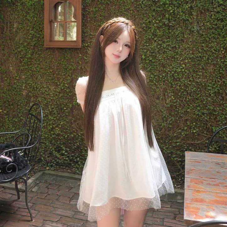 Meimei Dress - Đầm babydoll Chấm bi Ren lưới Dáng Ngắn Tiểu thư Sang Trọng By QuynhTrangBasic