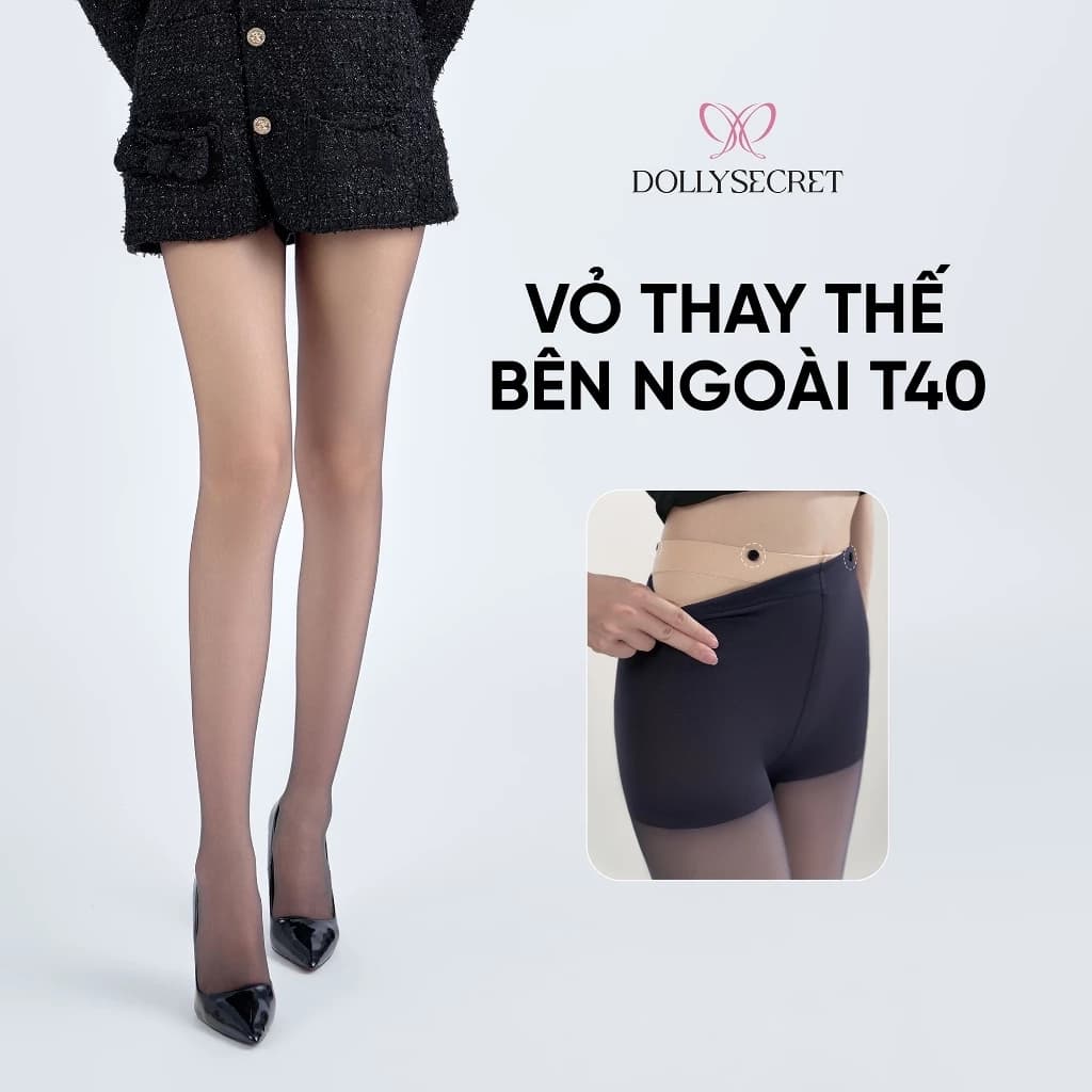 [Lớp Ngoài T40] Quần tất Siêu Mỏng Thời Trang DOLLYSECRET Co Dãn Quần Tất Thay Thế T57