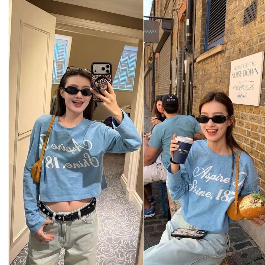 [SUMMER DEAL] Áo Sweater Cổ Tròn Chữ Aspire Shine 187 Phong Cách Basic - Aspire 187