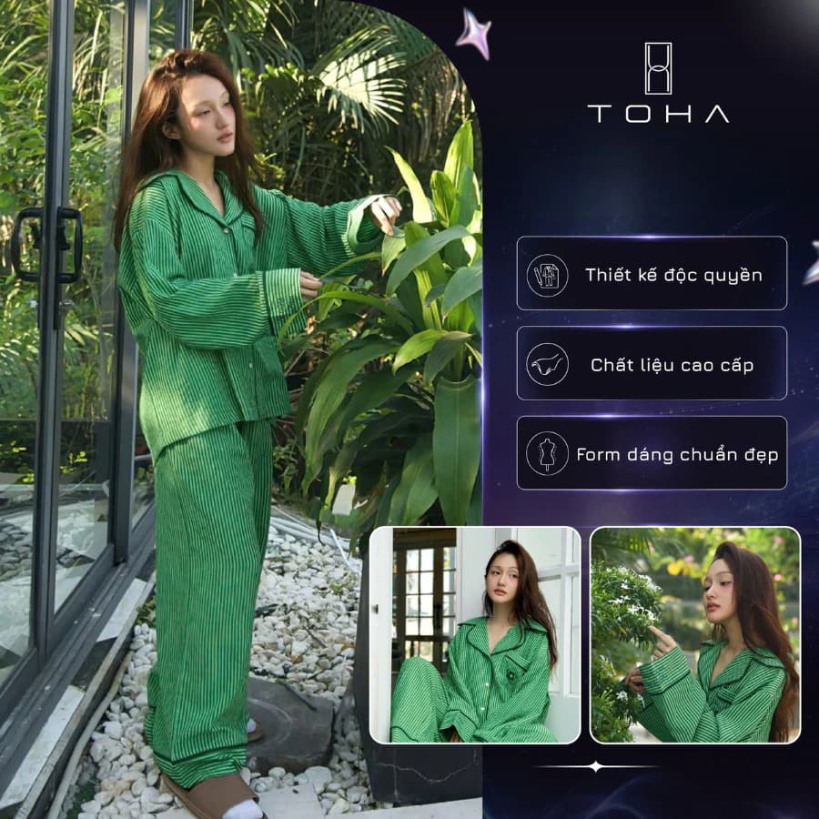 [TET's COLLECTION] TOHA Homewear Bộ Đồ Ngủ Cao Cấp Mặc Nhà Thoáng Mát - Tưới Cây Mỗi Sớm