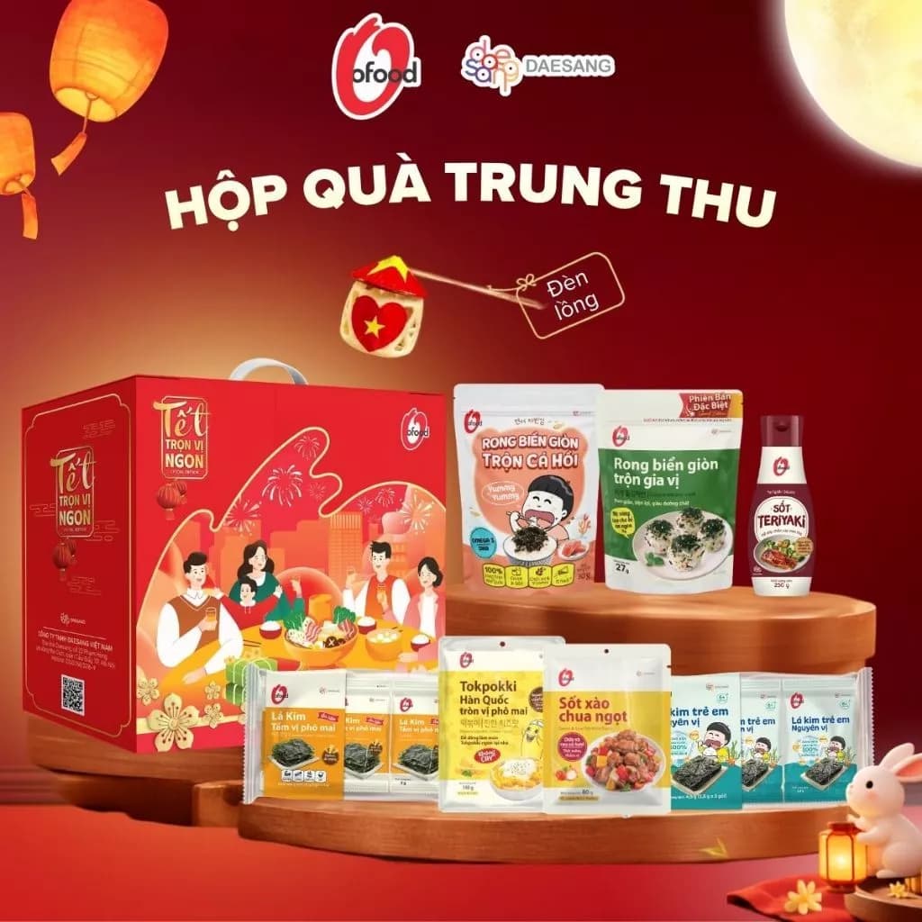 [O'FOOD] SỐ LƯỢNG CÓ HẠN - HỘP QUÀ TẾT TRUNG THU - COMBO MÓN HÀN QUỐC TẶNG NGAY ĐÈN LỒNG