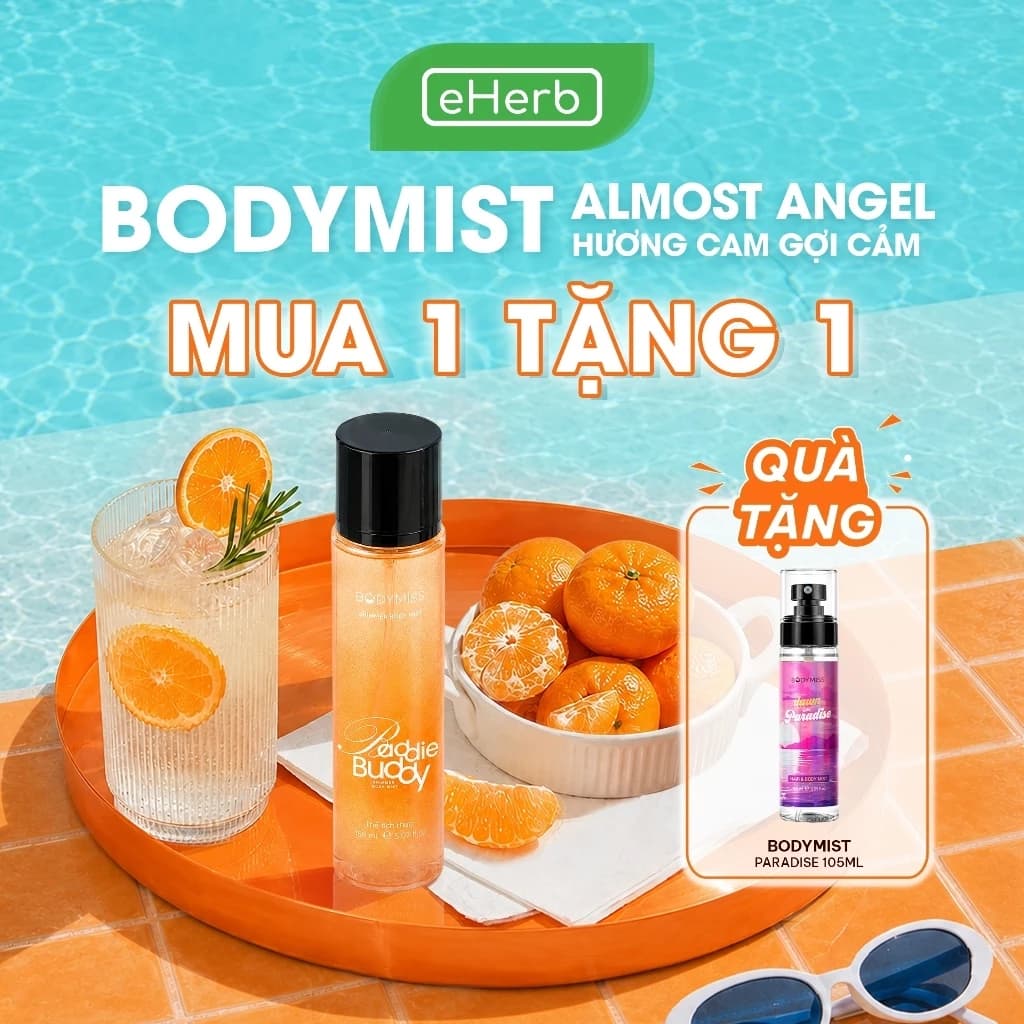 [MUA 1 TẶNG 1] Bodymist Nhũ Almost Angel Hương Cam Ngọt Quyến Rũ BODYMISS Xịt Thơm Cho Nữ Unisex