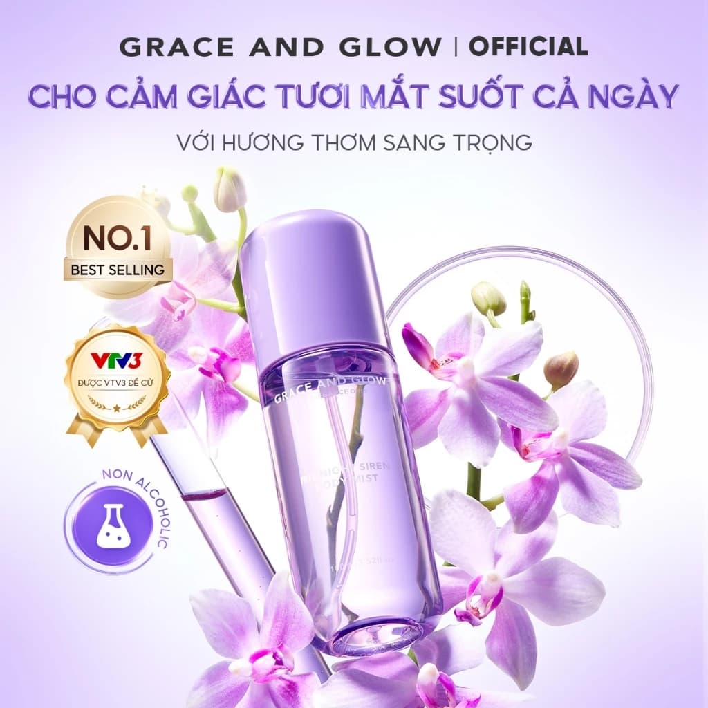 Xịt thơm Body Mist Midnight Siren Grace and Glow 100ml nước hoa thơm lâu