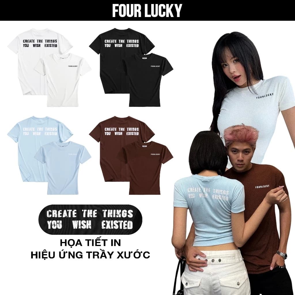 [DEAL MỞ BÁN] Áo Thun BODYFIT và REGULAR Nam Nữ 4Lucky 6606, Basic Thun Borip Co Giãn 4 Chiều Ôm Body Mềm Mịn Thoáng Mát