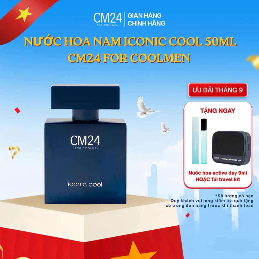 [TOP BÁN CHẠY] Nước Hoa Nam CM24 FOR COOLMEN ICONIC COOL Hương Tươi Mát, Trẻ Trung, Lưu Hương 8H  50ml