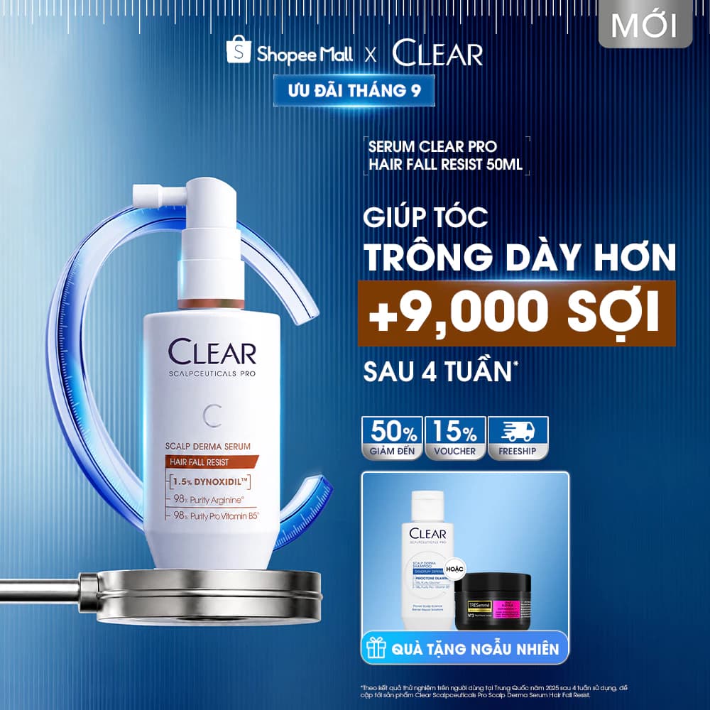 [MỚI] Serum Chuyên Dụng Giúp Tóc Trông Dày Hơn Clear Pro Hairfall Resist 50ML