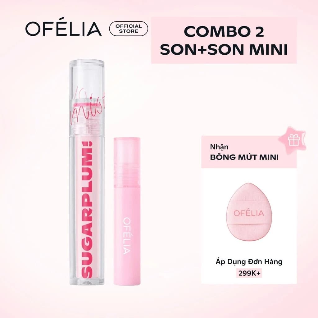 Combo Son OFÉLIA SUGARPLUM -  MistyNow Blurring Tint + Lolli Glow Tint Mini Size (3.8g x 1g)