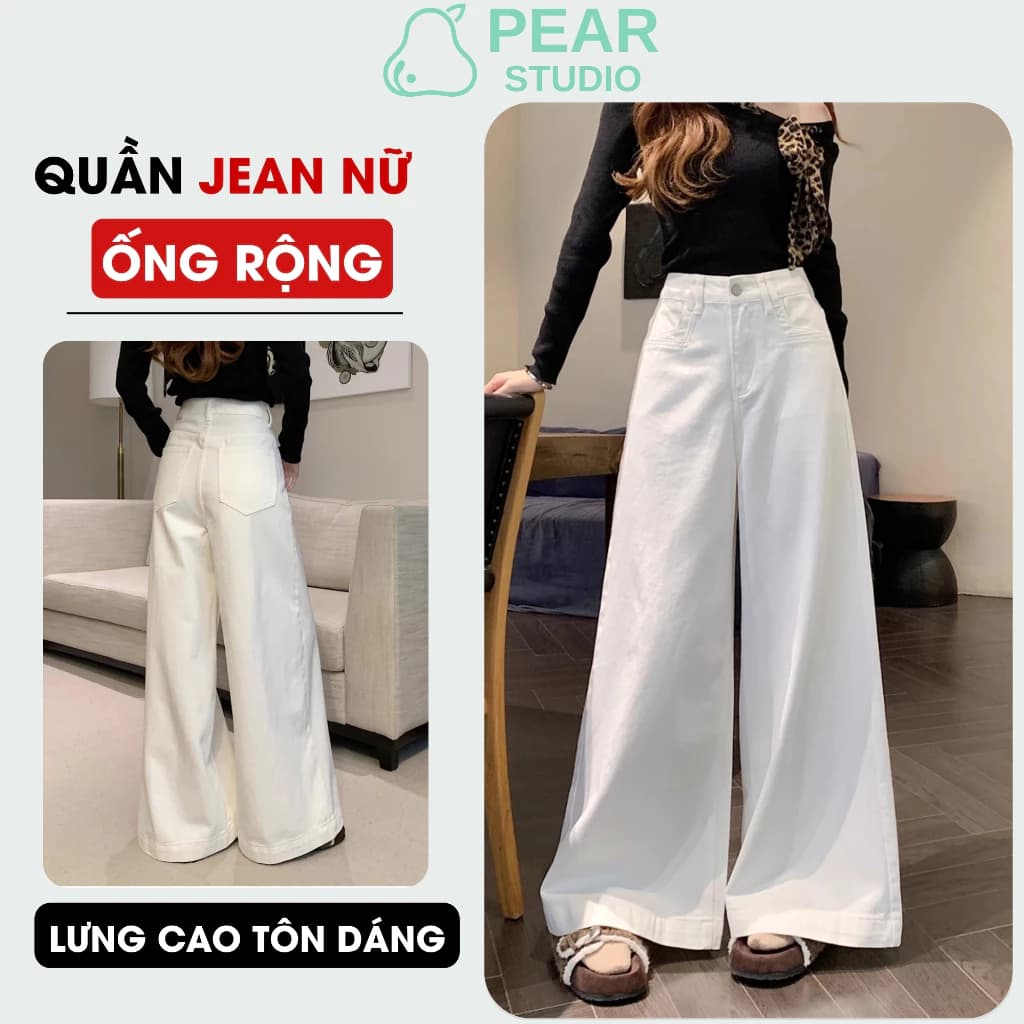 [ DEAL SỐC ] Quần Ống Suông Lưng Cao Tôn Dáng, Quần Jean Nữ Ống Rộng Che Khuyến Điểm Tốt Q20