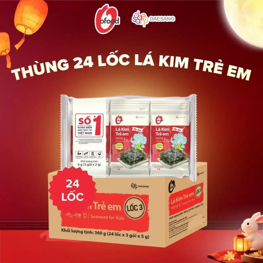 Thùng 24 lốc 3 lá kim trẻ em O'food