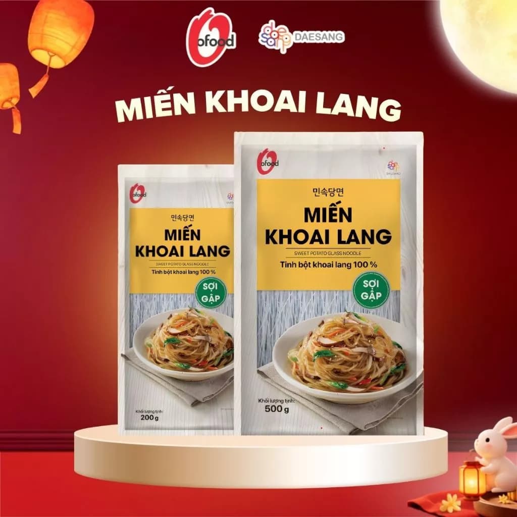 Miến khoai lang sợi cắt 200g, sợi gập 200g, 500g O'Food