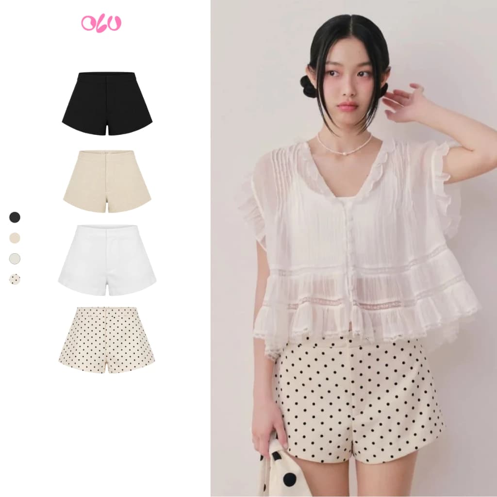 Quần short OLV chữ A basic năng động Kaki High Waist nhiều màu phối nhiều kiểu mặc thường ngày