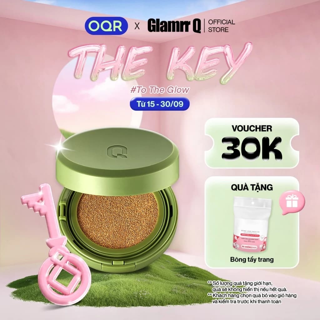 [MUA 1 TẶNG 1] Phấn Nước Che Phủ GLAMRR Q Vegan Super Cover Cushion SPF50+/PA+++ (1 lõi 15g)