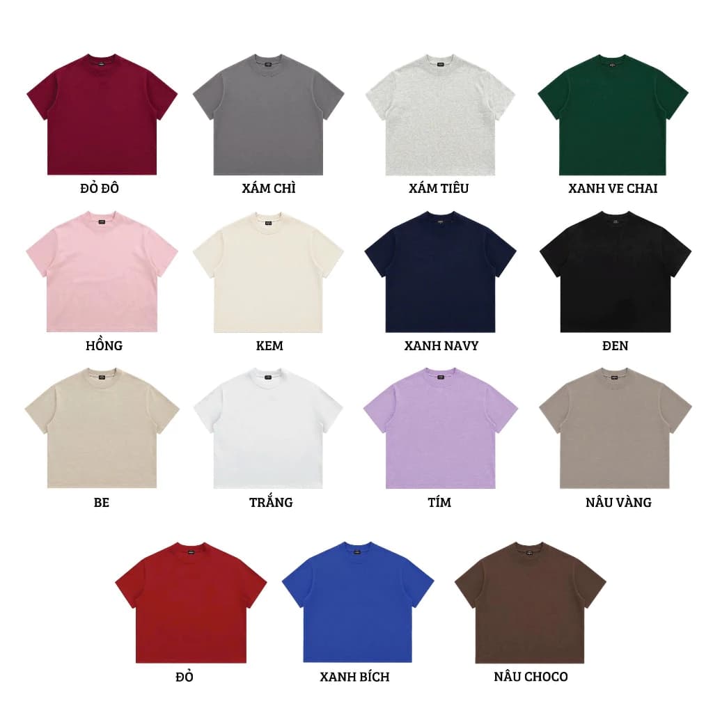 Áo Thun Trơn Form Boxy Themin's TM00 Áo Thun Unisex Vải Cotton 260gsm