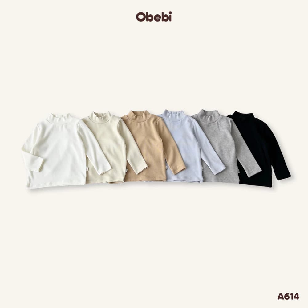 Combo 2 Áo Giữ Nhiệt Thu Đông Cổ 3 Phân Mềm Mại Obebi Cho Bé Trai Và Bé Gái 5-22KG CB182: Combo 2 A614
