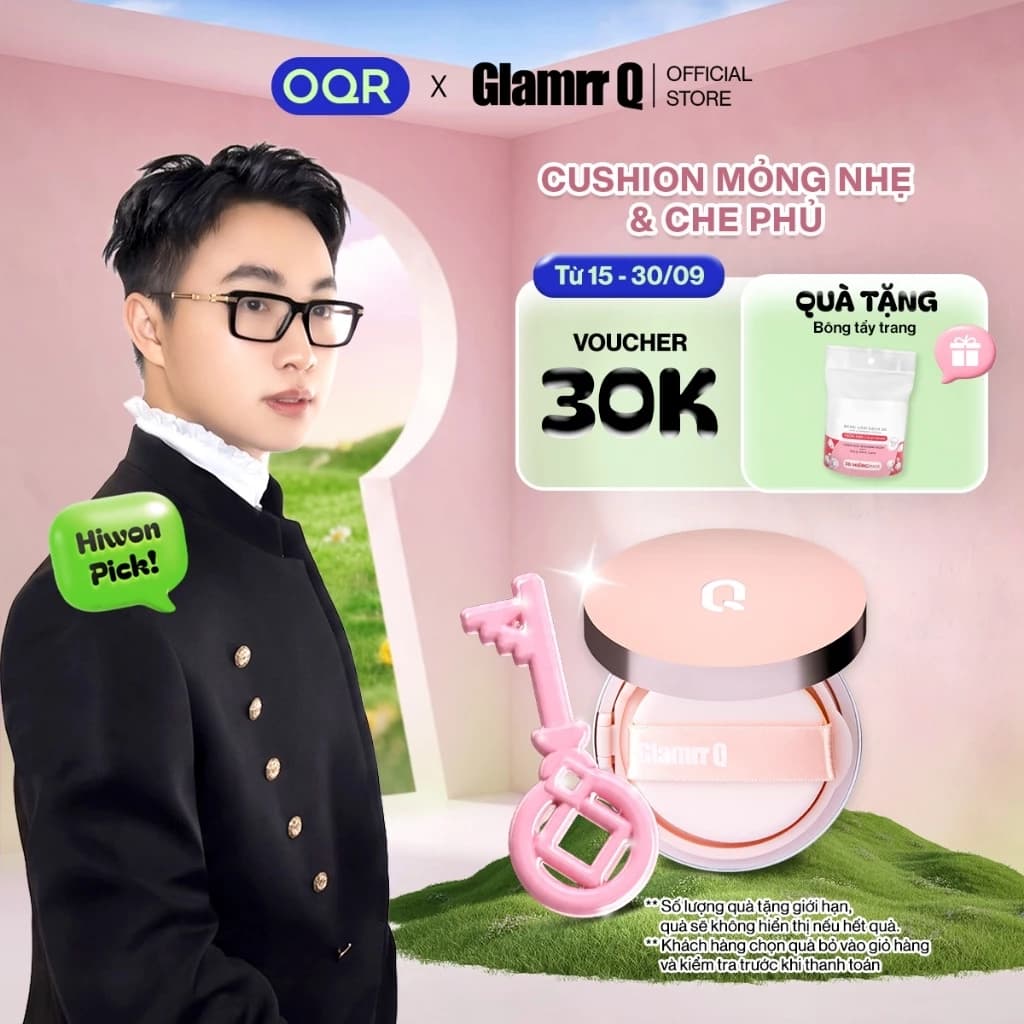 Phấn nước GLAMRR Q LONG WEAR DD CUSHION - SPF50+/PA+++ (1 lõi 12G)
