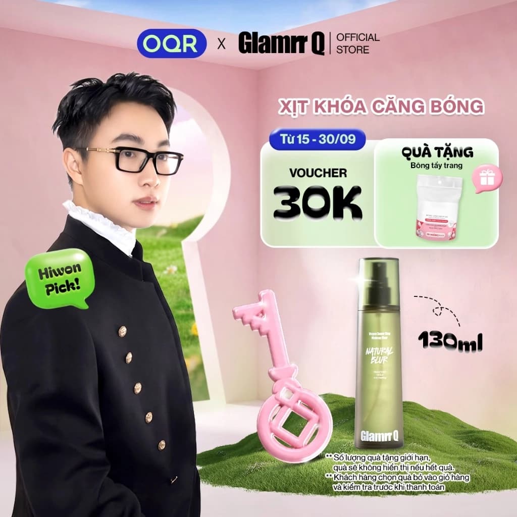 Xịt Khóa Nền Cố Định Glamrr Q Vegan Super Stay Makeup Fixer (50ml, 130ml)