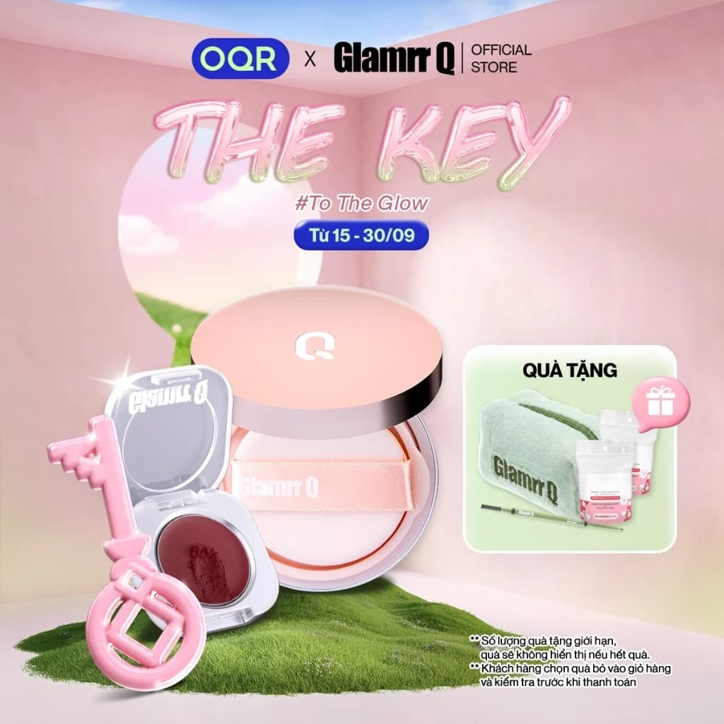 Combo Glamrr Q DD cushion (1 lõi,12g ) & Má hồng kem đa năng Lip & Cheek (1.8g)