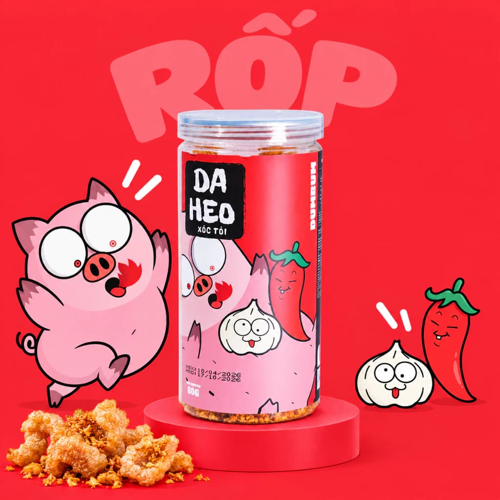 Da heo xóc tỏi DumBum mẫu mới 2026, da heo tỏi ớt ăn vặt chất lượng giá rẻ