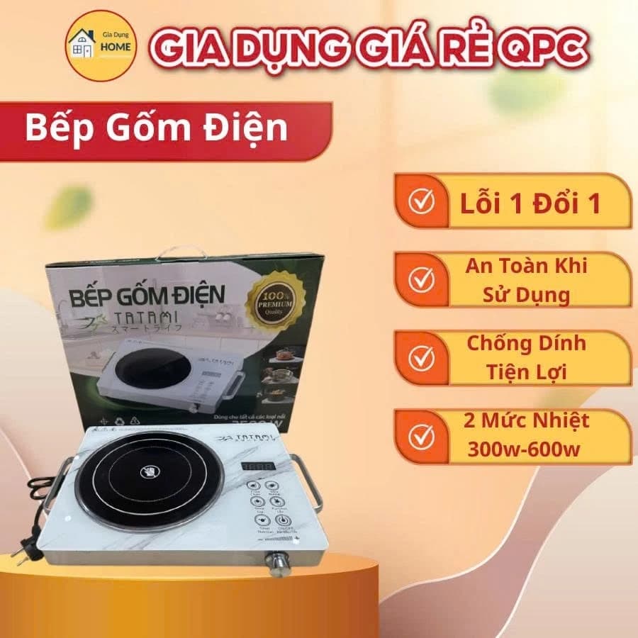 (deal hời ) Bếp Gốm Hồng Ngoại Cao Cấp TATAMI Cảm Ứng Đa Chức Năng Công Suất 3500W , Không Kén Nồi ,Siêu Tiết Kiệm Điện