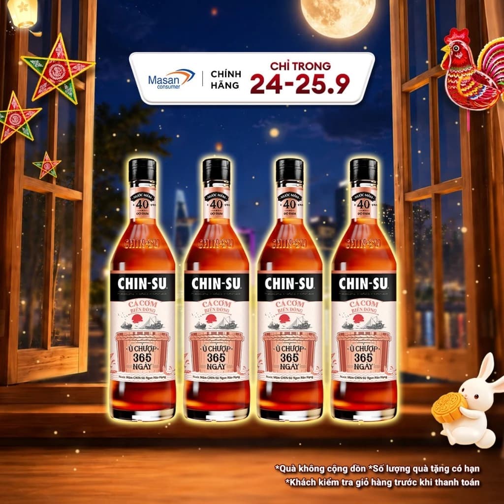 Kiệt tác tặng phẩm - Combo 4 Nước Mắm CHIN-SU Ủ Chượp 365 Ngày 700ml