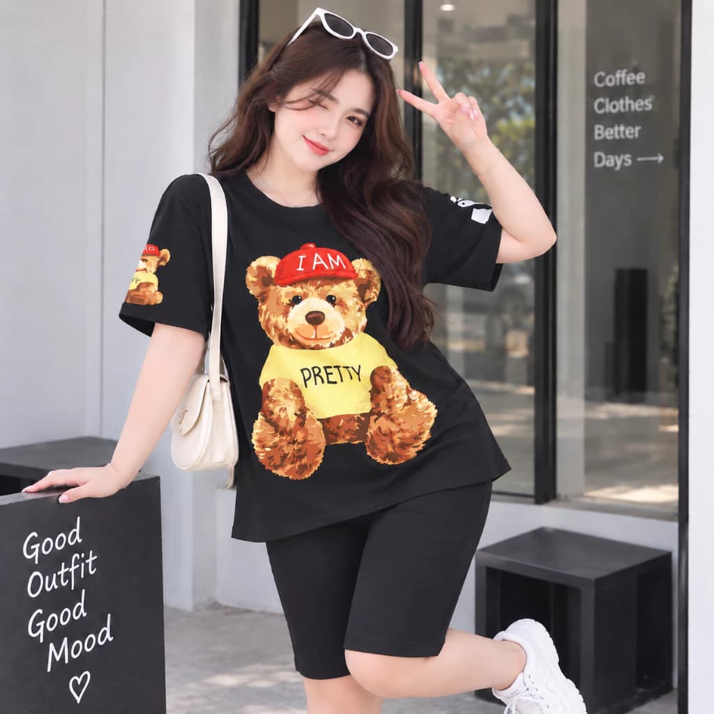 Set Bộ Ngố 3D Thái 50-70KG 6 Mẫu | Bộ Áo Quần Short Form Thoải Mái Nhiều Hình Dễ Phối Đồ